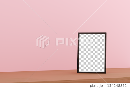 3D素材_写真立て_ピンク背景 134248832