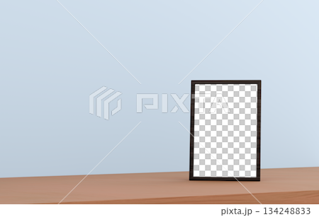 3D素材_写真立て_水色背景 134248833