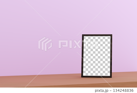 3D素材_写真立て_紫背景 134248836