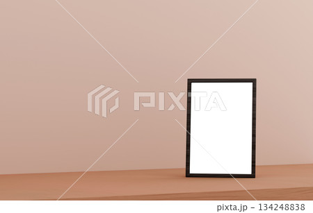 3D素材_写真立て_ベージュ背景 134248838