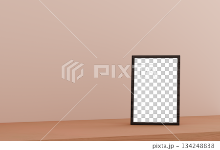 3D素材_写真立て_ベージュ背景 134248838