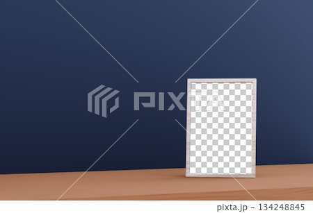 3D Material_Photo Frame_Navy Background 134248845