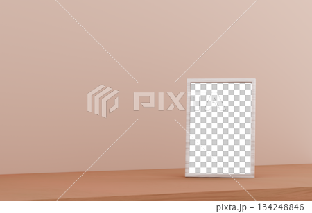 3D material_Photo frame_Beige background 3D material_Photo frame_Beige background 134248846