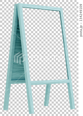 3D素材_フレーム_A看板_水色 134249109