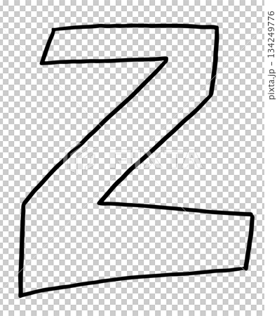Hand drawn Z alphabet letter outline for colouring book, tattoo, font, typography, text, message, campaign badge, initials, name design, print, calligraphy, sticker, poster, cute patch, brooch, art 134249776
