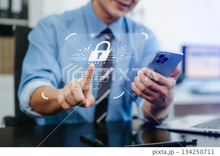 Network security system. Personal Data information on Tablet.Information and cyber security Technology Services. Cybersecurity Network security system. Personal Data information on Tablet.Information and cyber security Technology Services. Cybersecurity 134250711