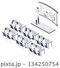 医療研修を受ける医師たちのアイソメイラスト 134250754