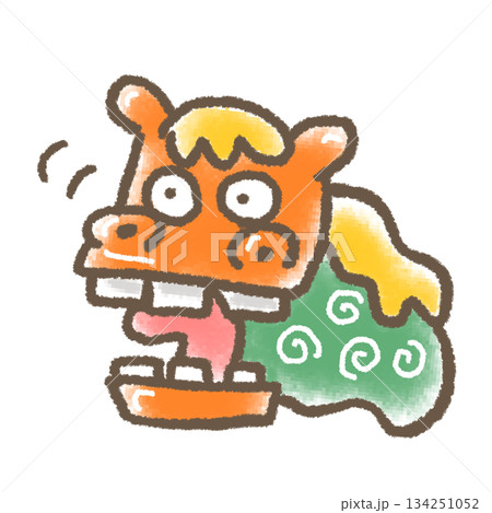 口を開けた獅子舞のイラスト 口を開けた獅子舞のイラスト 134251052