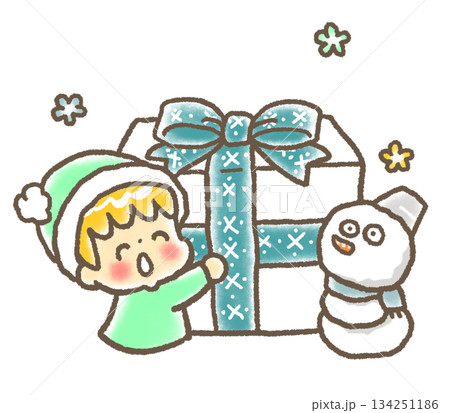 大きなプレゼントを持った人 134251186