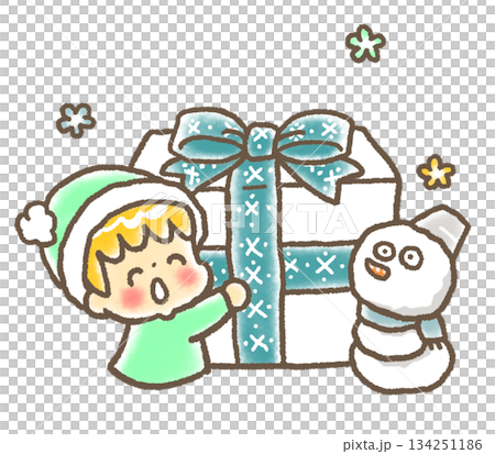 大きなプレゼントを持った人 134251186