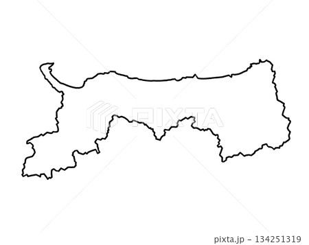 鳥取県の地図（白地図） 134251319
