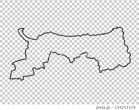 鳥取県の地図（白地図） 134251319