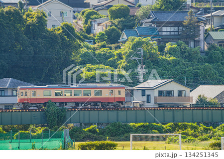 浜松市の天竜浜名湖鉄道の線路と街並み(静岡県) 134251345