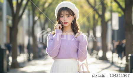 可愛い日本人女性のポートレート 134251567