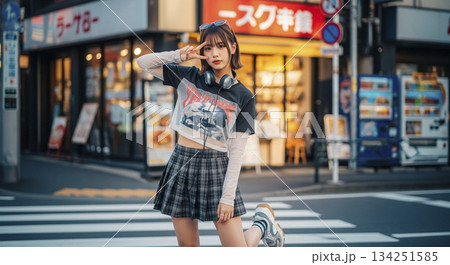 日本の若い女性　東京ストリートスナップ 134251585