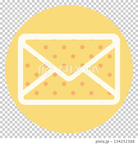 Mail simple icon yellow polka dots 134252388