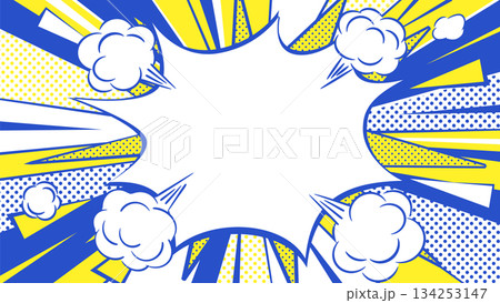 ポップアート風アメコミ吹き出し爆発背景 134253147