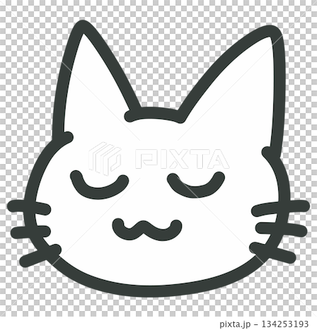 Illustration of a cat sleeping comfortably 134253193