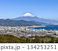 日本平から見る市街地と富士山 134253251