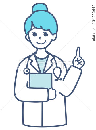 説明する女性の医師のイラスト素材 説明する女性の医師のイラスト素材 134253643
