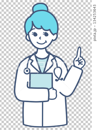説明する女性の医師のイラスト素材 説明する女性の医師のイラスト素材 134253643