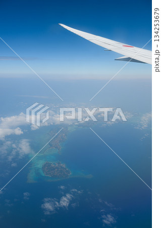 飛行機から見た風景　池間島 134253679