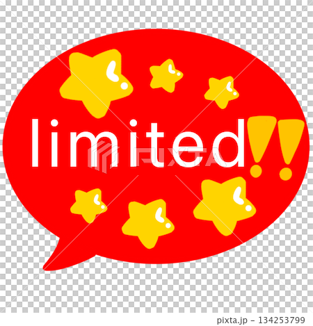 Limited speech bubble English Limited speech bubble English 134253799