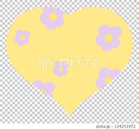 Yellow heart with flower pattern illustration for Valentine's Day, sticker, tattoo, fabric print, love icon, wedding card, campaign badge, sign, symbol, women empowerment, girl power, nature, garden Yellow heart with flower pattern illustration for Valentine's Day, sticker, tattoo, fabric print, love icon, wedding card, campaign badge, sign, symbol, women empowerment, girl power, nature, garden 134253972