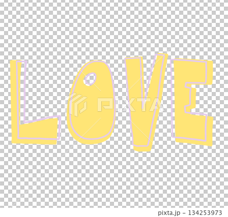 Hand drawn LOVE letter illustration for Valentine's Day, font, typography, calligraphy, text, message, alphabets, cute patch, shirt print, women empowerment, sticker, communication, wedding card, icon 134253973