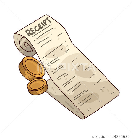 illustration of Receipt illustration of Receipt 134254680