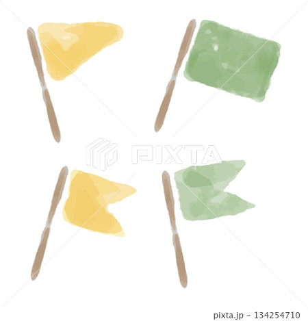 やさしいひまわり水彩シリーズ｜カラーフラッグセット（4種） 134254710