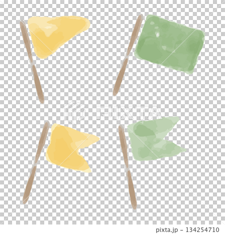 やさしいひまわり水彩シリーズ｜カラーフラッグセット（4種） 134254710