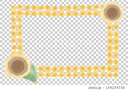 Gentle Sunflower Watercolor Series | Checkered Frame (Sunflower) Gentle Sunflower Watercolor Series | Checkered Frame (Sunflower) 134254716