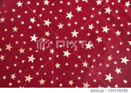 古ぼけた星柄の布の背景装飾　アンティーク　レトロ　掠れ 134256290