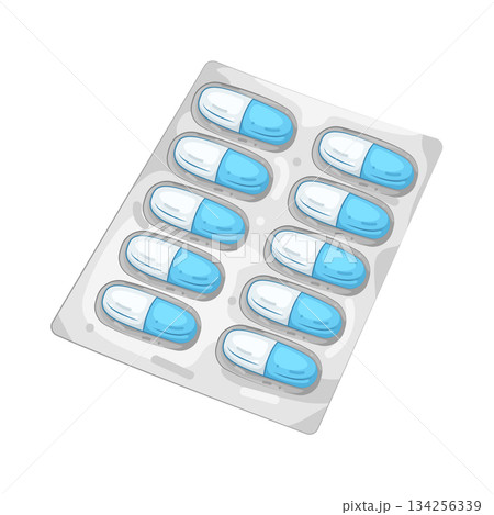 Illustration of pill blister pack Illustration of pill blister pack 134256339