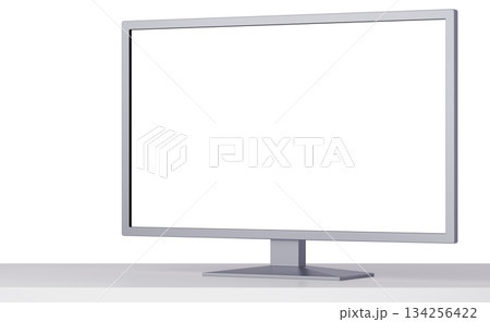 3D素材_テレビ_シルバー 3D素材_テレビ_シルバー 134256422