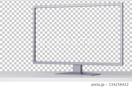 3D素材_テレビ_シルバー 3D素材_テレビ_シルバー 134256422