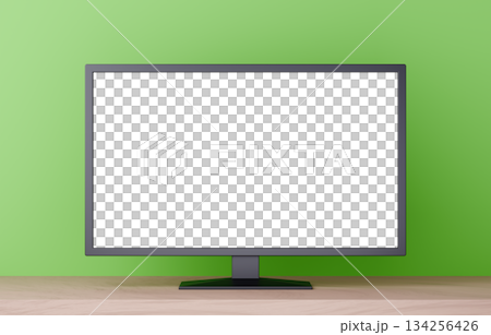 3D材質_電視_綠色背景 134256426