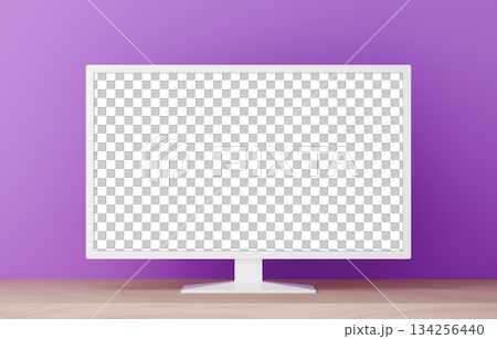 3D素材_テレビ_紫背景 3D素材_テレビ_紫背景 134256440