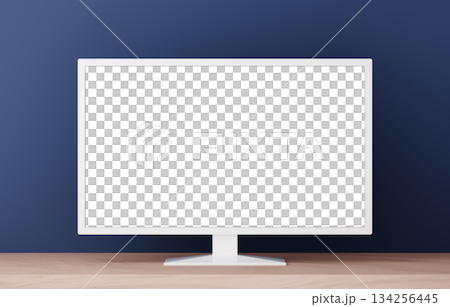 3D素材_テレビ_紺背景 3D素材_テレビ_紺背景 134256445