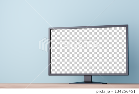 3D材質_電視_淺藍色背景 134256451
