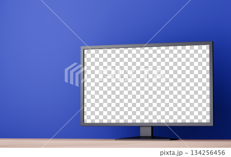 3D材質_電視_藍色背景 134256456