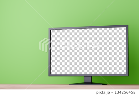 3D材質_電視_綠色背景 134256458