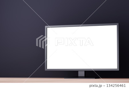 3D素材_テレビ_黒背景 3D素材_テレビ_黒背景 134256461