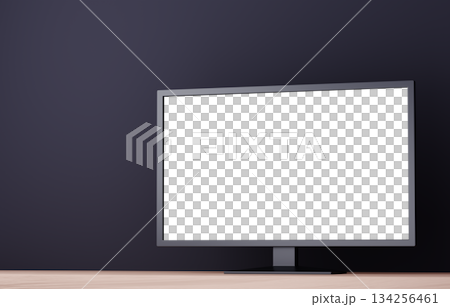 3D材質_電視_黑色背景 134256461