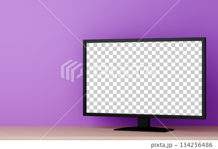 3D材質_電視_紫色背景 134256486