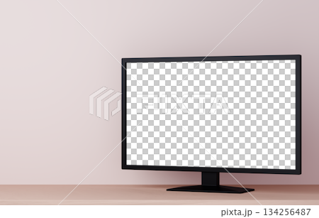 3D材質_電視_米色背景 3D材質_電視_米色背景 134256487