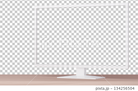 3D素材_テレビ_白 134256504