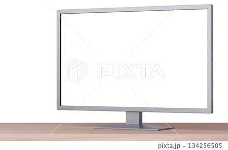 3D素材_テレビ_シルバー 134256505
