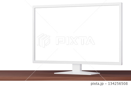 3D素材_テレビ_白 134256508